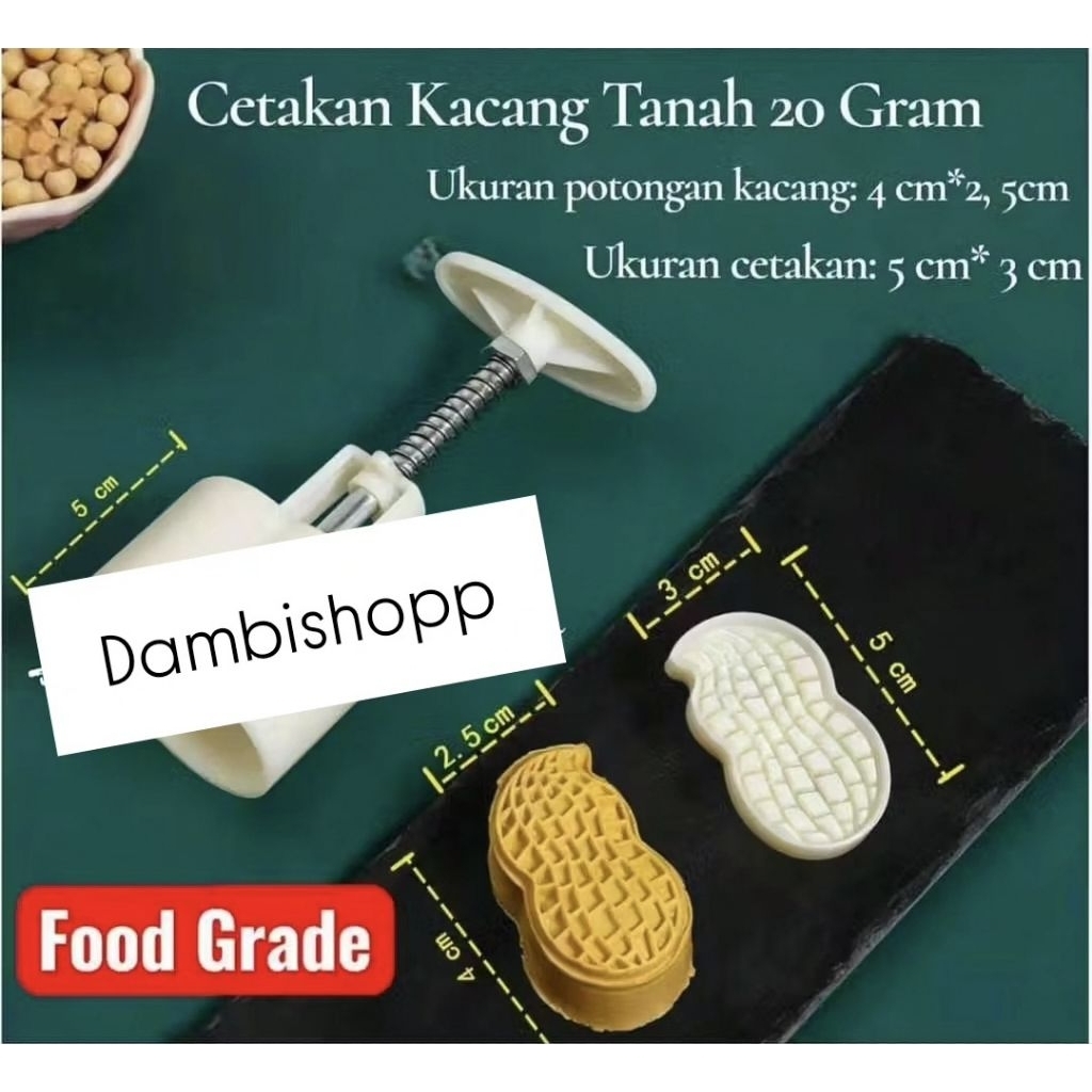 CETAKAN KUE KERING / KUKIS  NASTAR KUE KACANG - BENTUK KACANG - SIZE 20 GR MINI // KACANG MINI CETAK