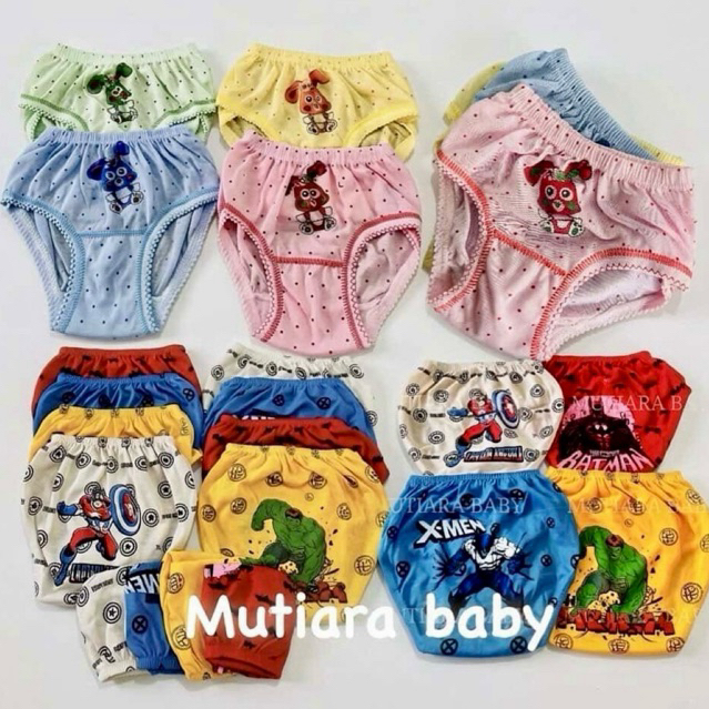 12 Pcs Celana Dalam Anak Perempuan Cantik, Lembut & Adem Nyaman di pakai | Grosir CD Karakter Bunga 