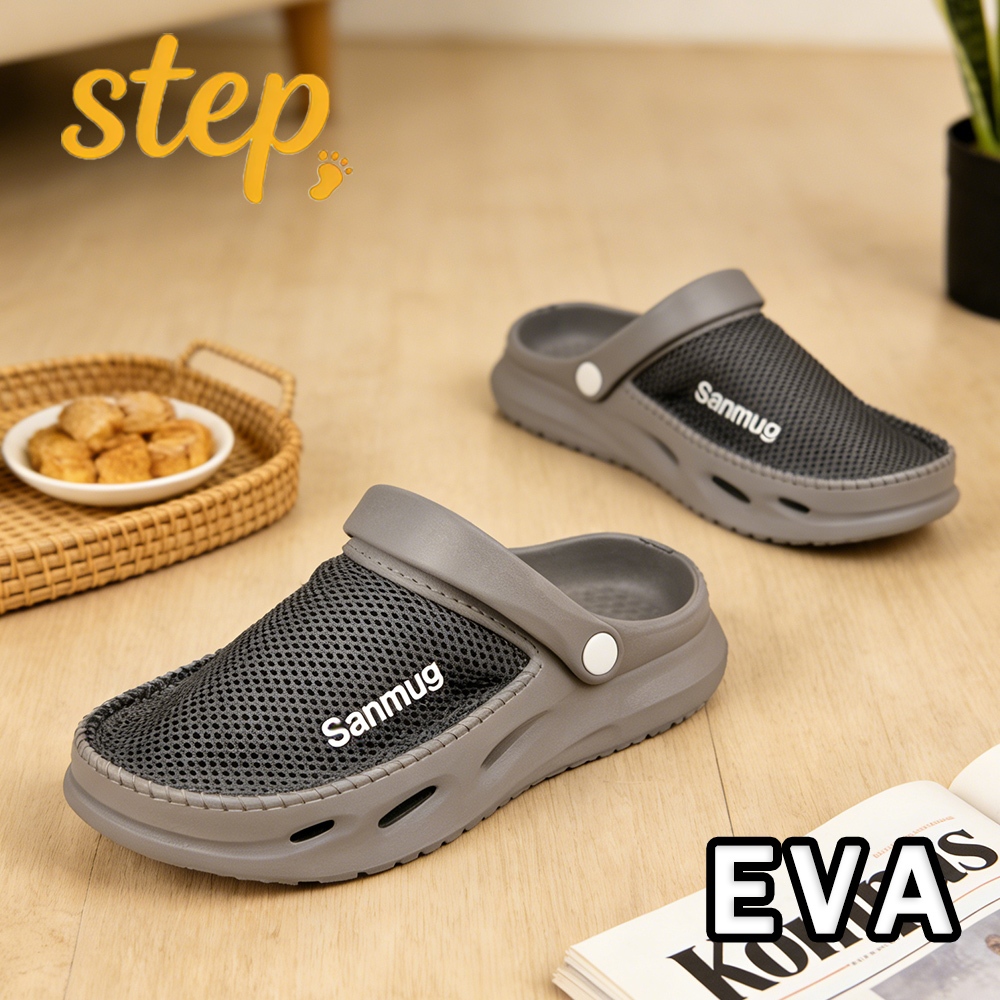 Step Sepatu pria santai bernapas, sepatu malas pria, sandal pantai karet ringan