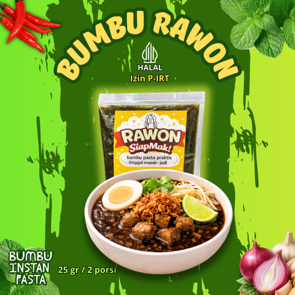 Bumbu Rawon Instan Siap Mak 25G Bumbu Pasta Instan Khas Surabaya Bahan segar Alami Resep autentik