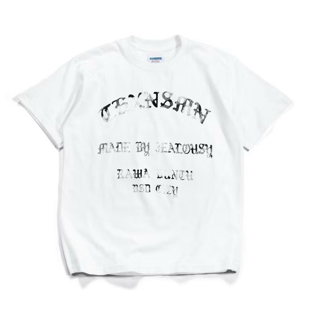 Tshirt Typo Levine Distressed White Thanksinsomnia