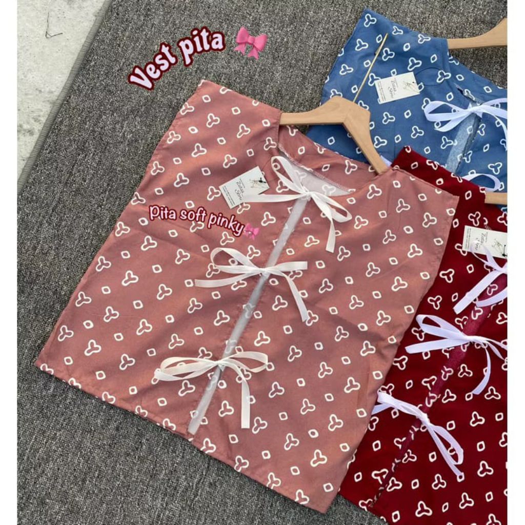 VEST BATIK JUMPUTAN RIBBON PITA // VEST BATIK WANITA PITA ROMPI