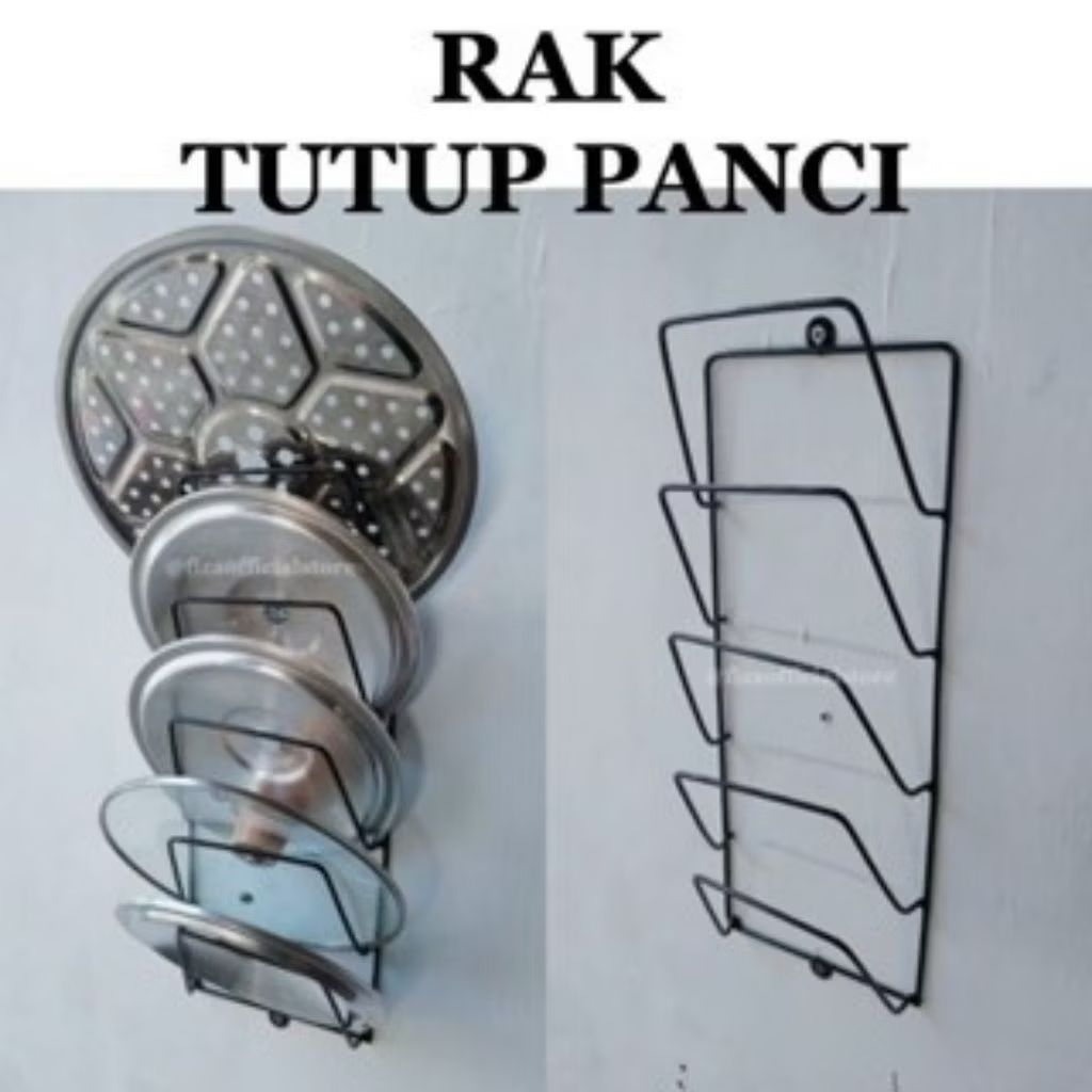 RAK TUTUP PANCI TEMPEL DINDING/RAK GANTUNG TUTUP PANCI
