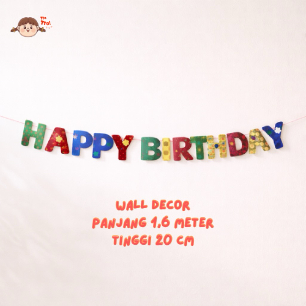 TTOTTO Wall Decor Banner Tulisan | Selamat Datang | Mohon Doa Restu | Terima Kasih | Happy Birthday 