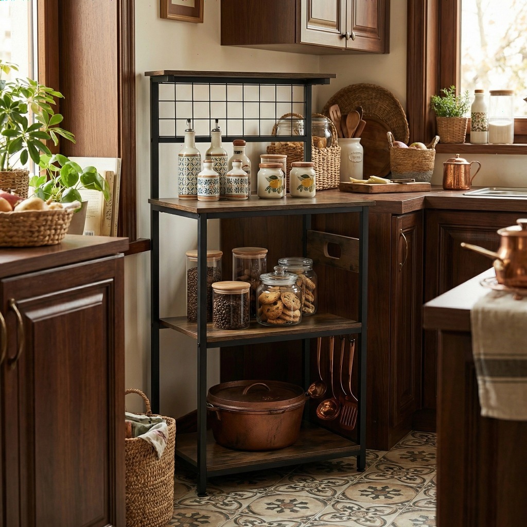 iHOME Rak Dapur / Rak Oven Microwave /  Lemari Dapur / Rak Oven / Meja Dapur Kayu