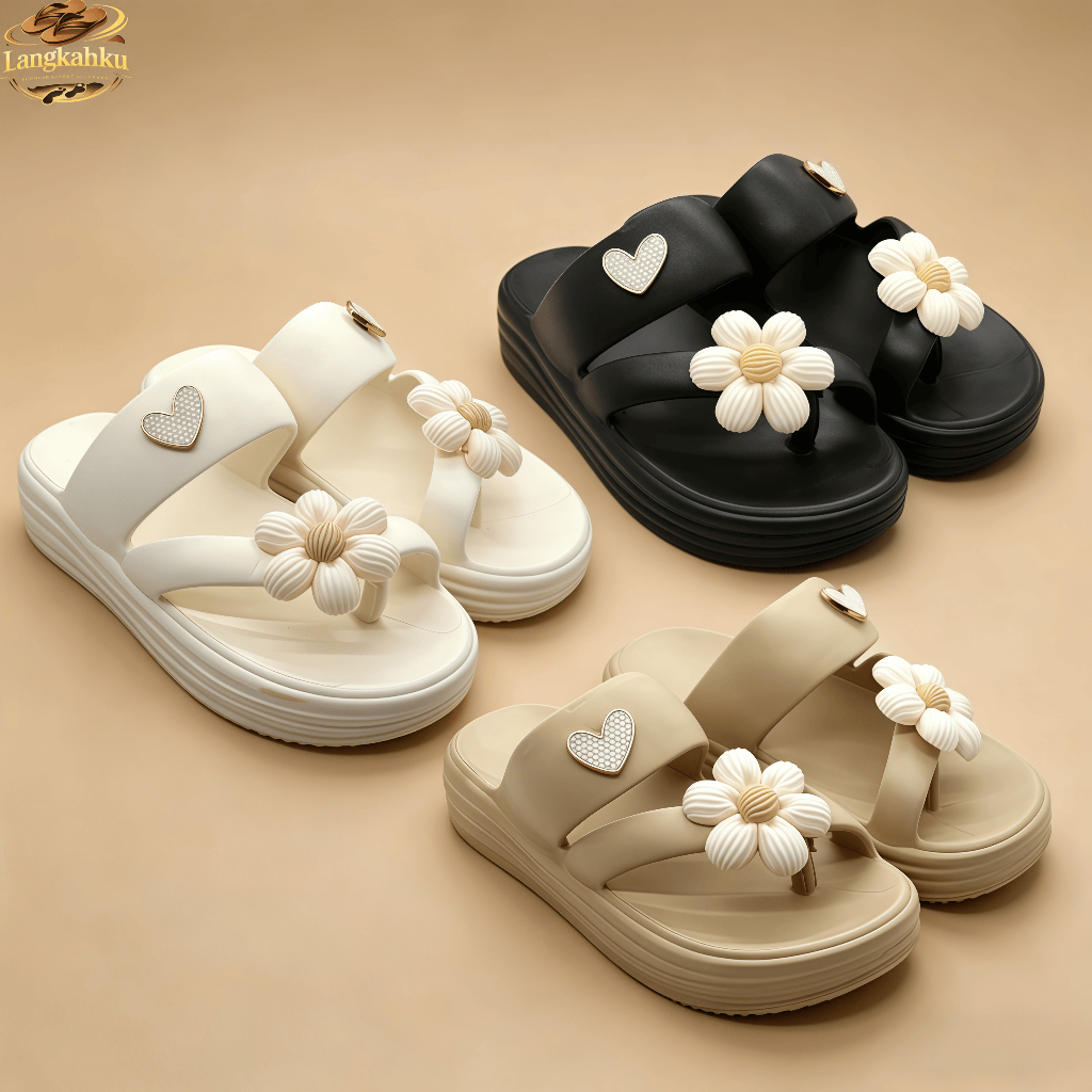 | Sandal Jepit Wedges Cantik dan Elegan | Sandal Jepit Wanita Terbaru | Sandal Wedges Perempuan