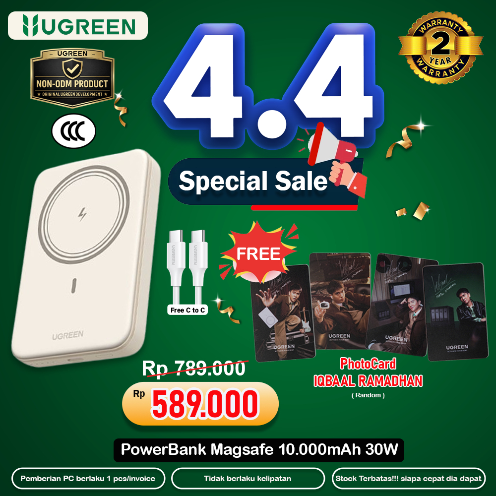 UGREEN Power Bank Magsafe Wireless PD Fast Charging 20w 5.000mAh 10.000mAh