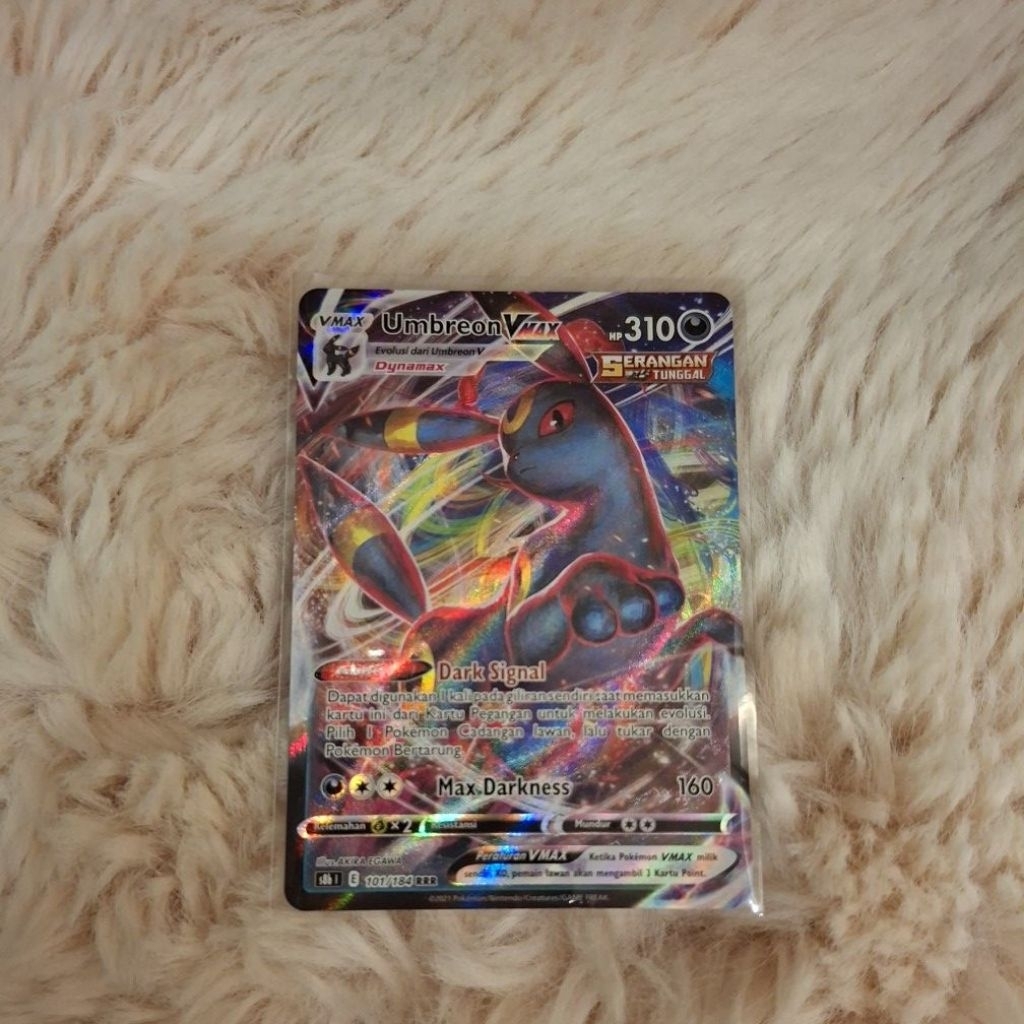 pokemon tcg bahasa indonesi umbreon vmax (RRR) rare 101/184 (s8b)
