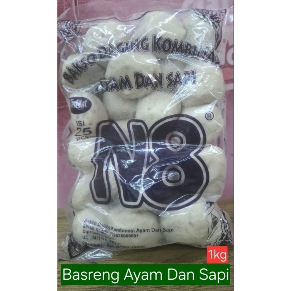 Bakso Basreng TN N8  Ayam Dan Sapi isi 25 -1kg