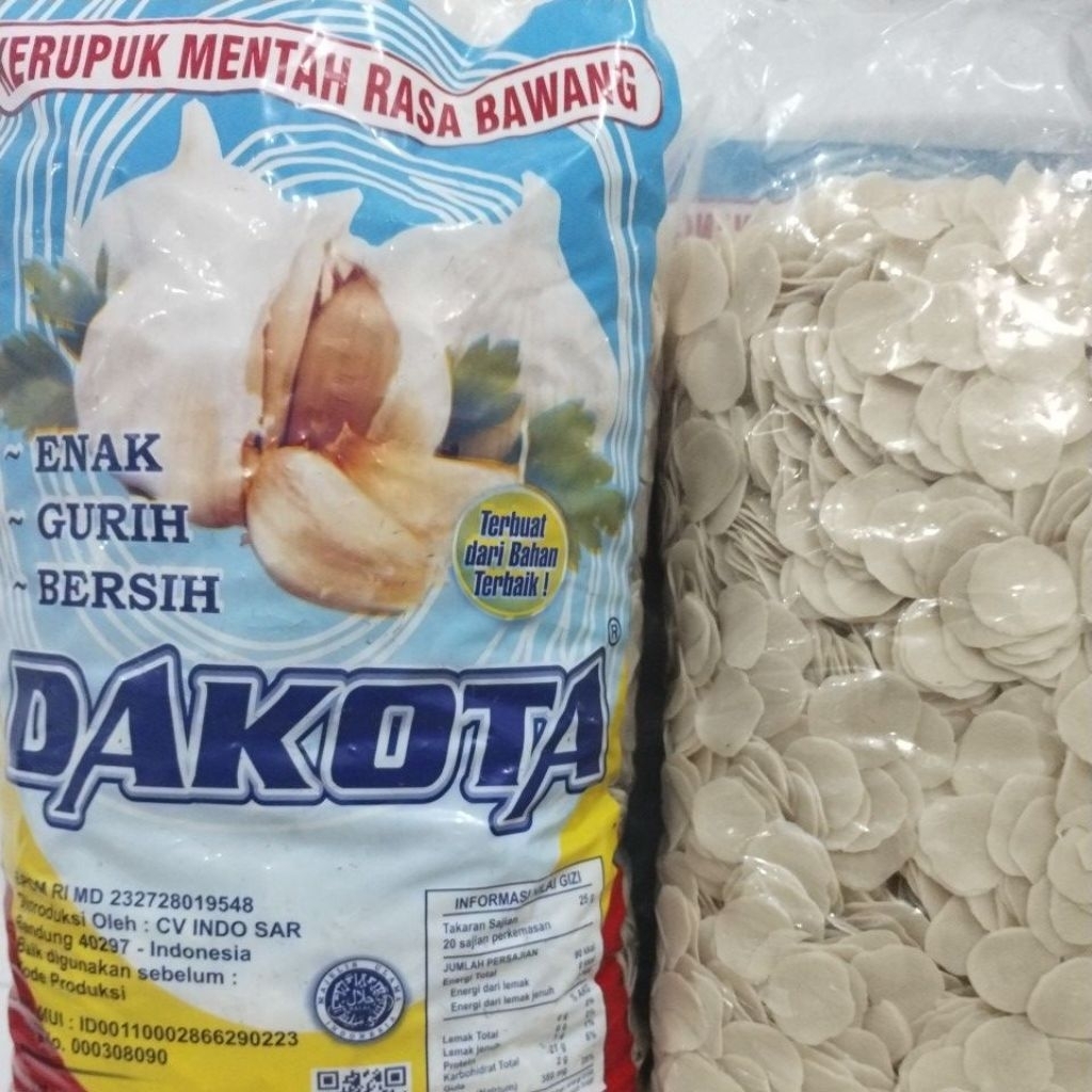 Kerupuk bawang mentah polos 1ball 3 kg