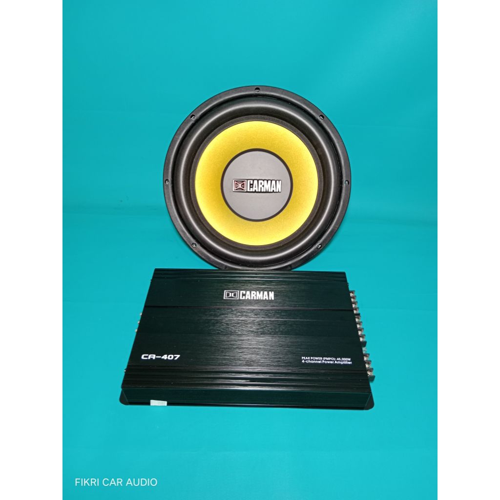 Power CARMAN seri CA-407 4Channel 45.000Watt & Subwoofer CARMAN seri CM-1278 12" DoubleCoil 350Watt 