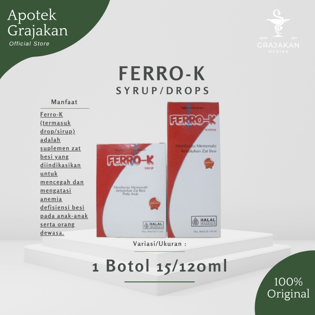 Ferro K Sirup Drop,Sirup Zat Besi Anak Dewasa / Multivitamin Anak Vitamin Zat Besi