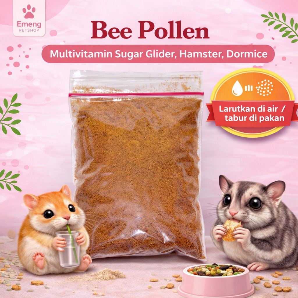 Bee Pollen Madu Bubuk Multivitamin Sugar Glider, Hamster, Dormice, dll