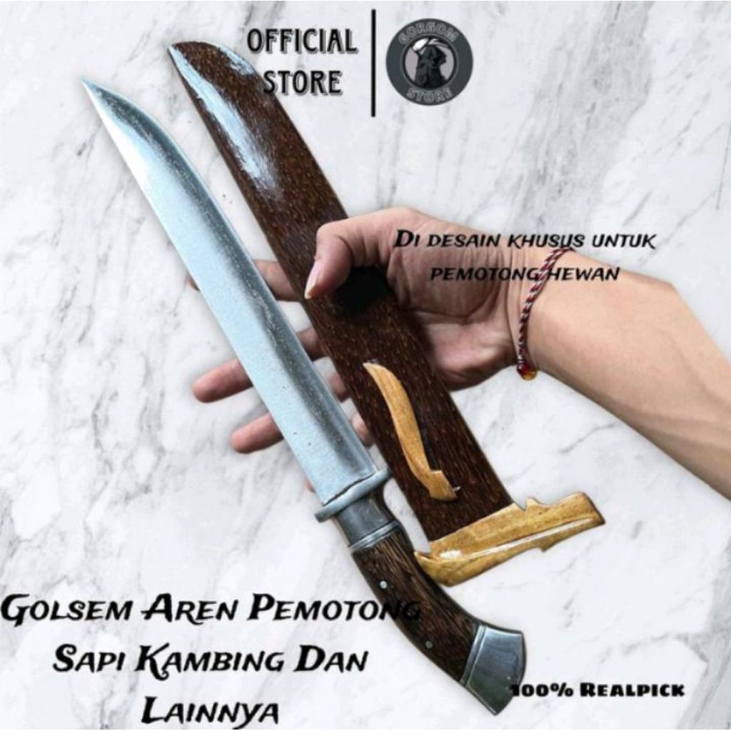 GJ Golok Multifungsi Ki Atep Pisau Sembelih Hewan Potong Daging Super Tajam -asli cibatu