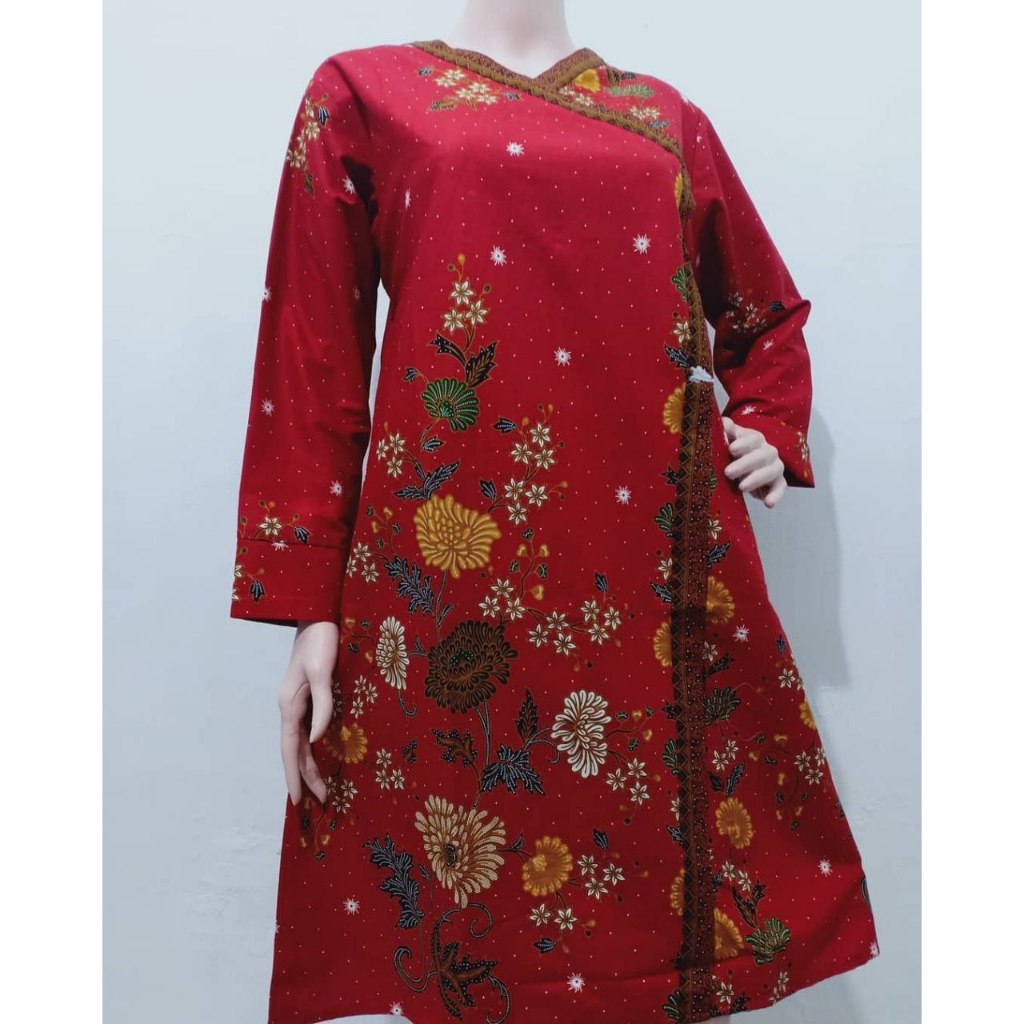 TUNIK BATIK CATUN PREMIUM ATASAN WANITA BAJUKANTOR DAN FORMAL