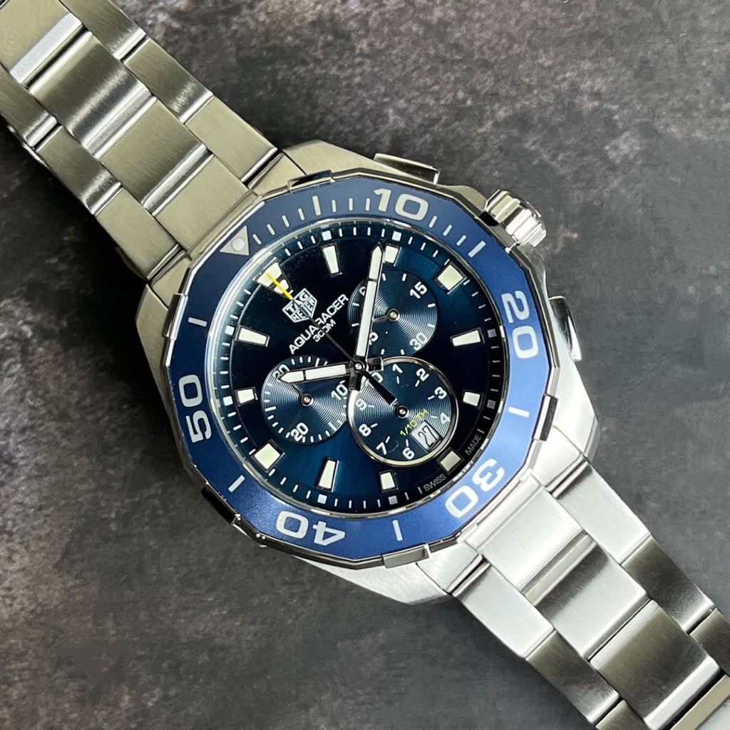 TAG HEUER Aquaracer Quartz 43 mm Steel CAY111B.BA0927 Chrono Chronograph Stainless