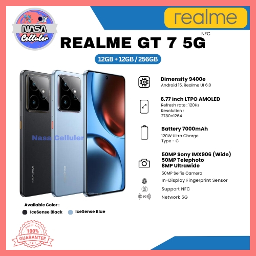 HP REALME GT 7 5G 12/256GB & GT 7T 5G 12/256GB (GARANSI RESMI REALME 1 TAHUN)