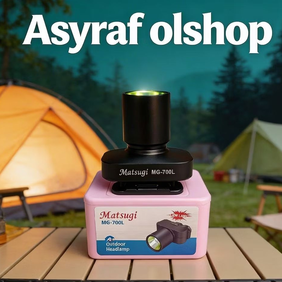 Headlamp LED Matsugi MG-700L – Senter Kepala Outdoor Rechargeable Terang Tahan Lama