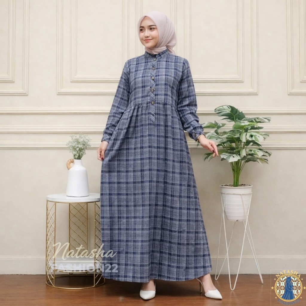 Promo Madina Gamis Wanita Motif Katun Haruka Premium Casual Busui Friendly terbaru 2026