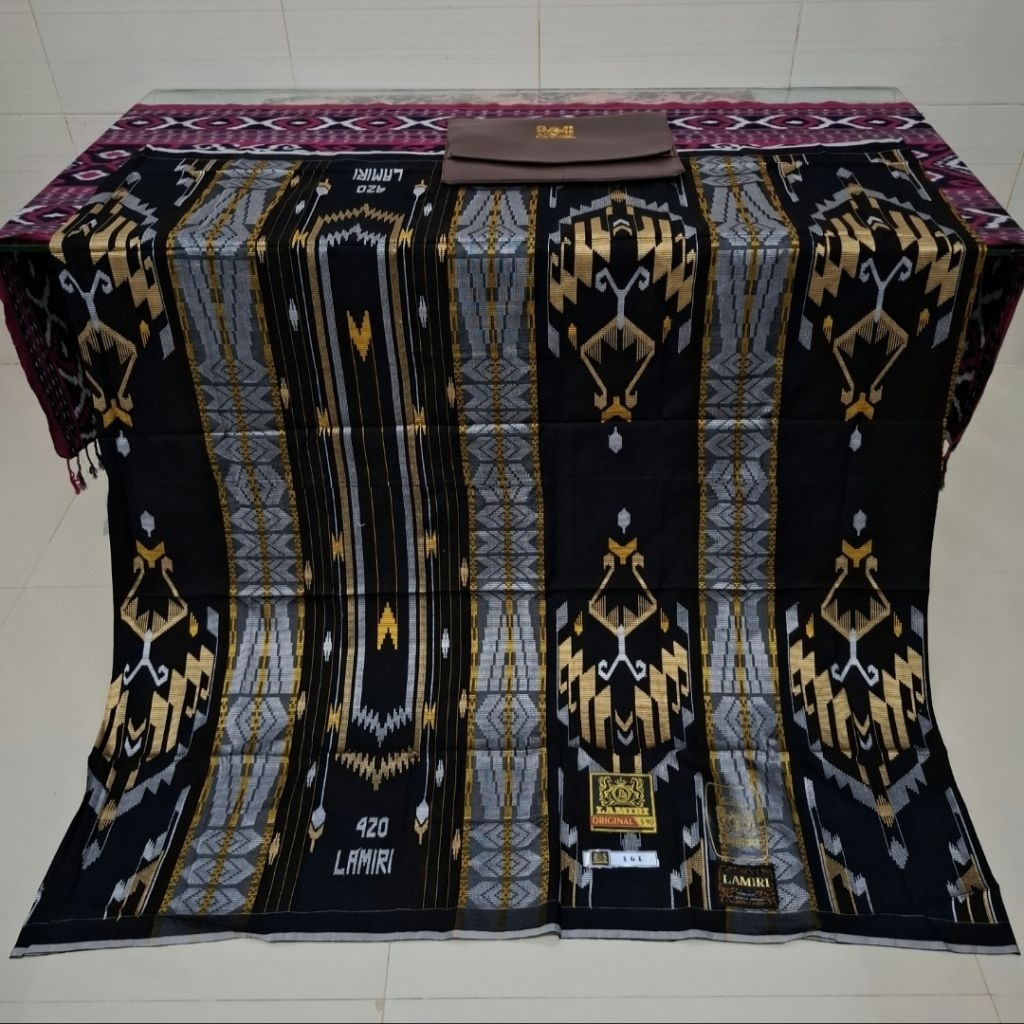Sarung Lamiri SGF, SGL, SGE Gold Full Sutra Double 420 Songket Timbul Jahit Tengah ATBM (Bisa COD)