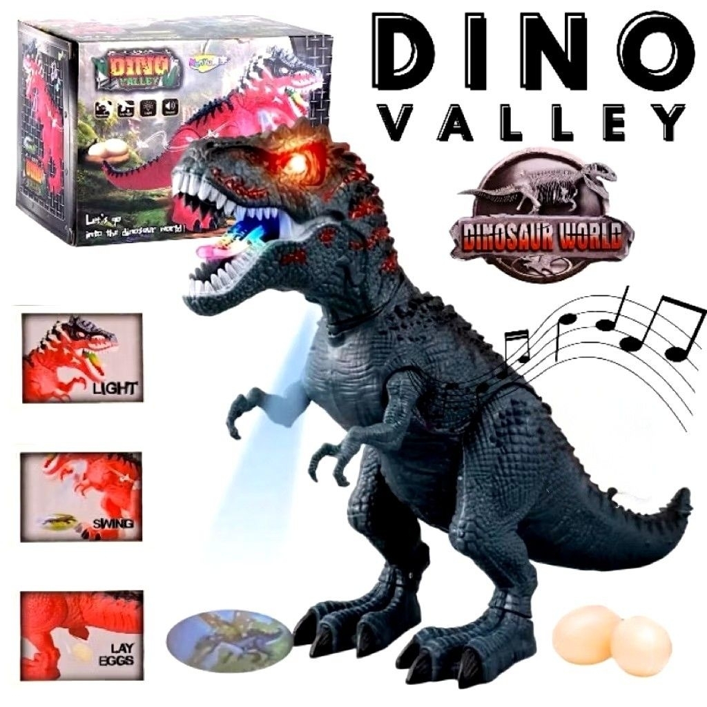 Mainan Dinosaurus Tyrannosaurus T Rex Bisa Bertelor Jalan Bercahaya / Mainan robot Dino