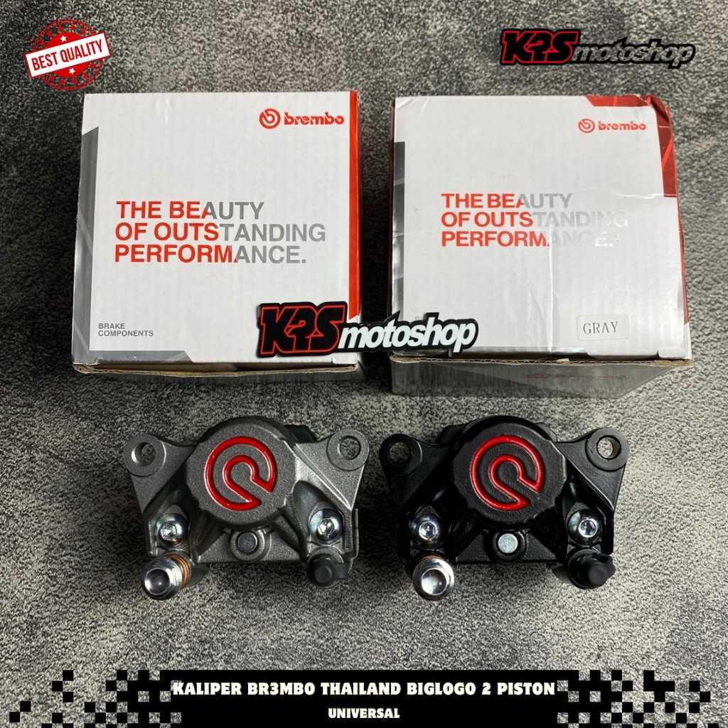 KALIPER 2P BIG LOGO BREMBO/KALIPER 2PISTON THAILAND LOGO MERAH HITAM GREY KANAN