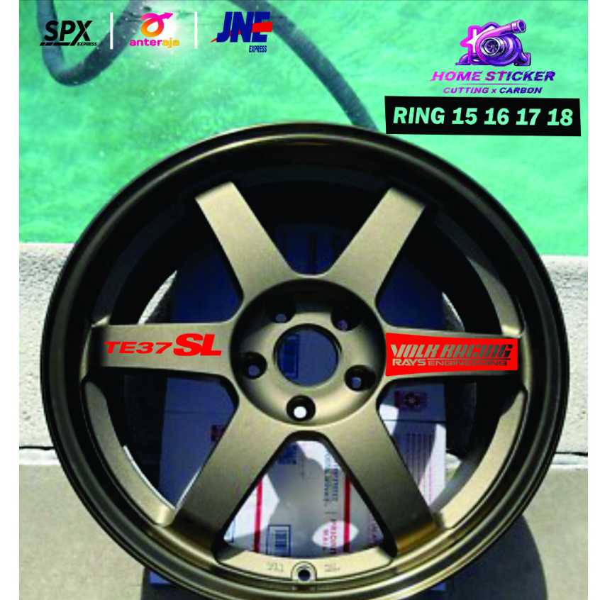 8PCS Sticker volk te37 sticker velg mobil volk velg volk rays RACING RAYS TE37 RING 15 16 17 18