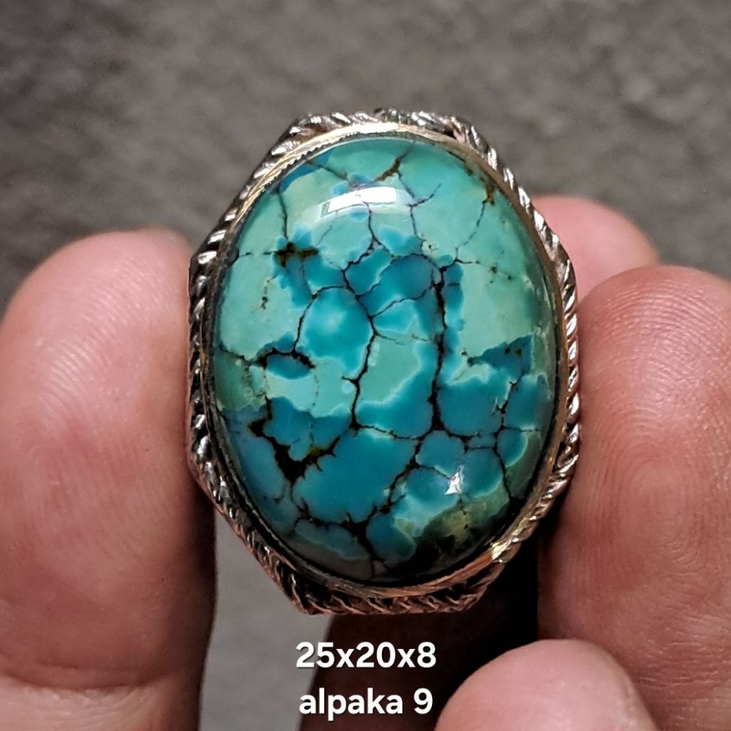 CINCIN 9 PIRUS HUBEI 25x20x8 MOTIF HEWAN unik rare item gradasi hijau biru tosca