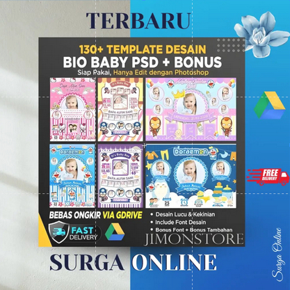130+ TEMPLATE BABY BIO DESAIN BIODATA BAYI PSD PHOTOSHOP