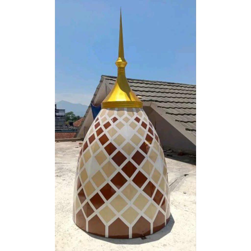 Kubah Masjid/Musholla Galvalum dekoratif ukuran tapak bawah 100 cm
