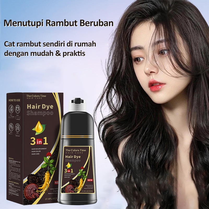 Pewarna Rambut Hitam Herbal Semir Rambut cat rambut warna Tanpa Bleaching Hair Color pikok rambut Ta
