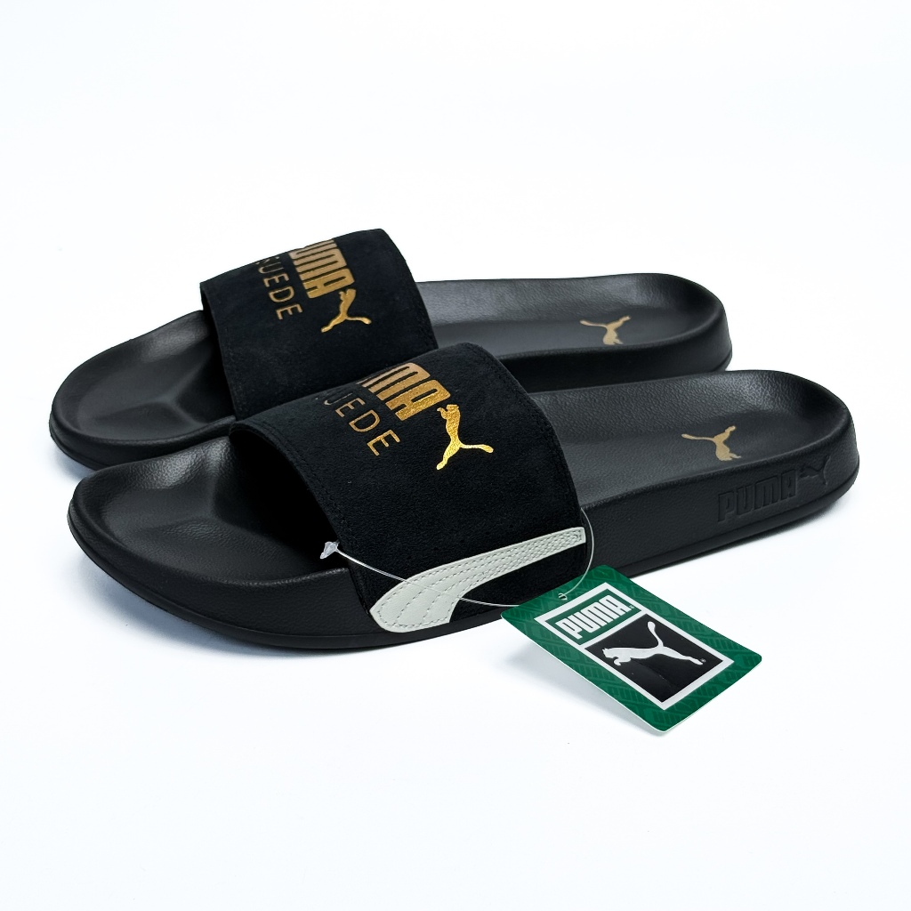Puma Leadcat 2.0 Suede Classic Original Black Hitam Sandal Sendal Selop Pria Cowok