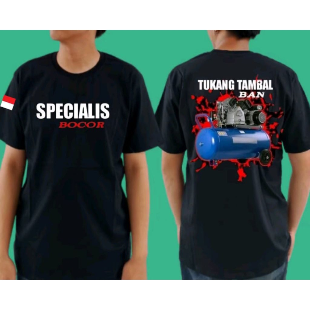 KAOS SPECIALIS BOCOR TUKANG TAMBAL BAN MOTIF KOMPRESOR BIRU