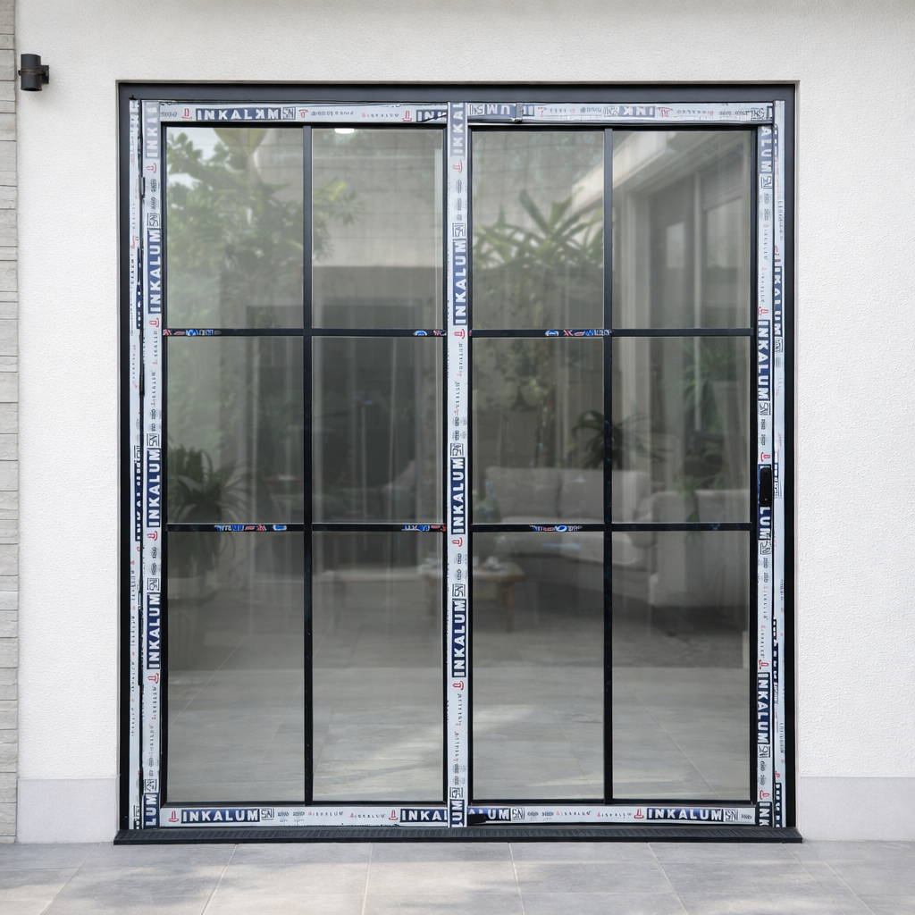 Pintu Aluminium Sliding Swing 2 Daun Pintu Geser Ayun Minimalis Custom