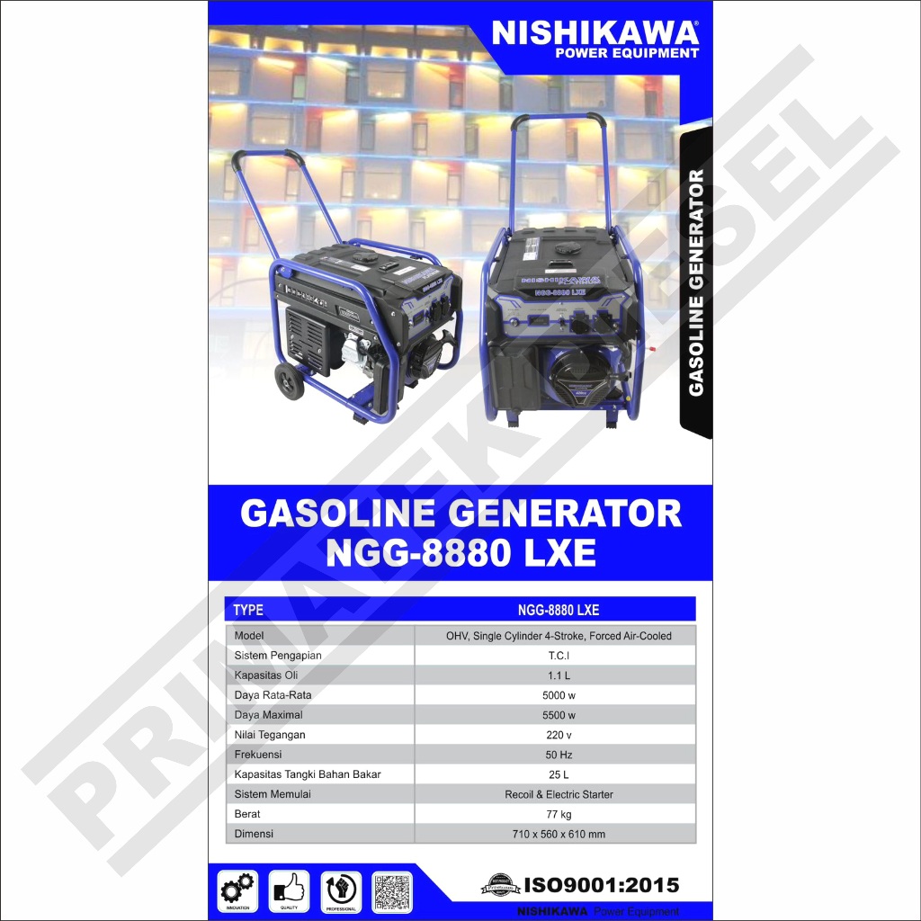 Genset Listrik 5000W NISHIKAWA NGG-8880 LXE AVR / Power Generator Genset 5000Watt Genset 4 Tak Bensi