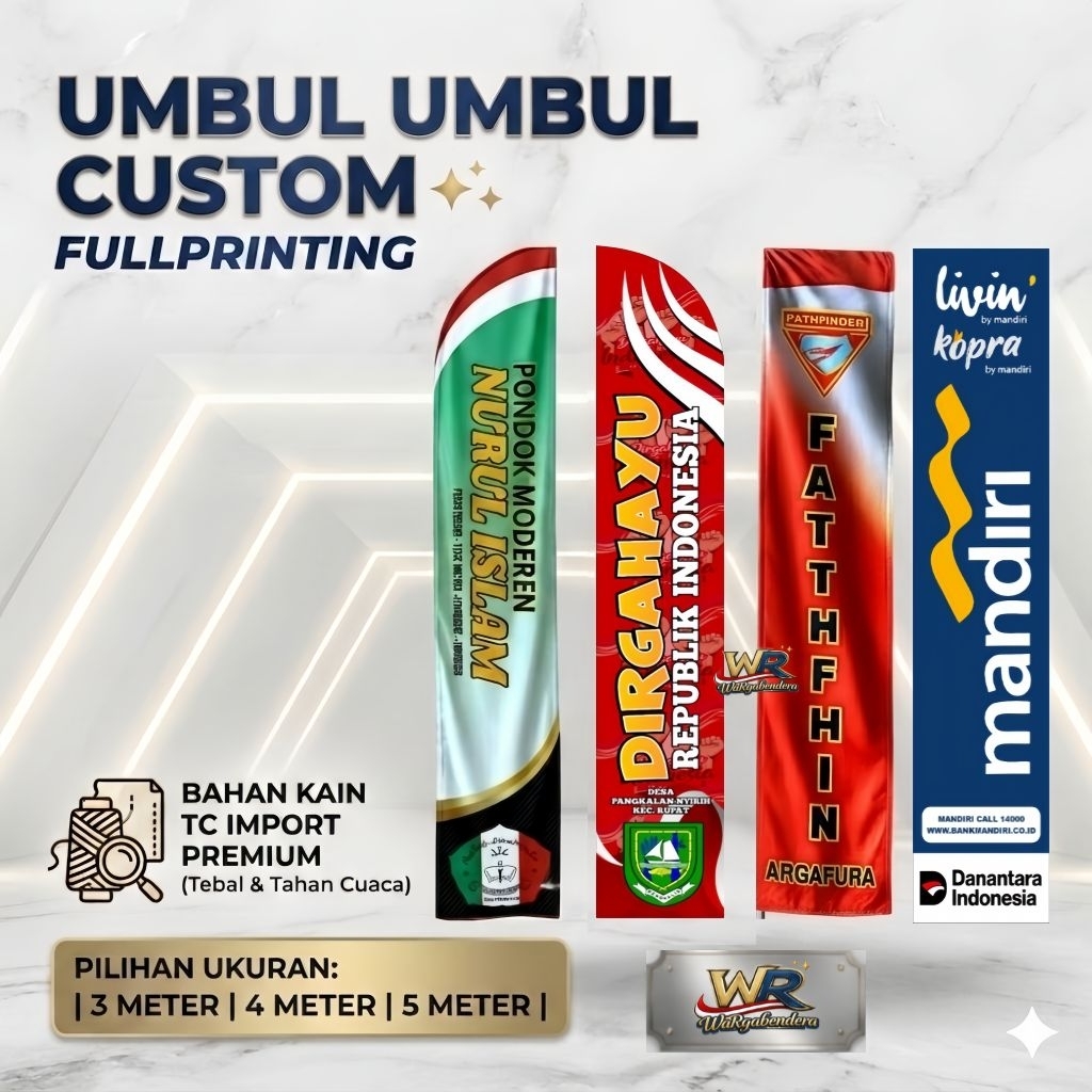 Umbul umbul custom printing bebas request | Umbul umbul custom termurah