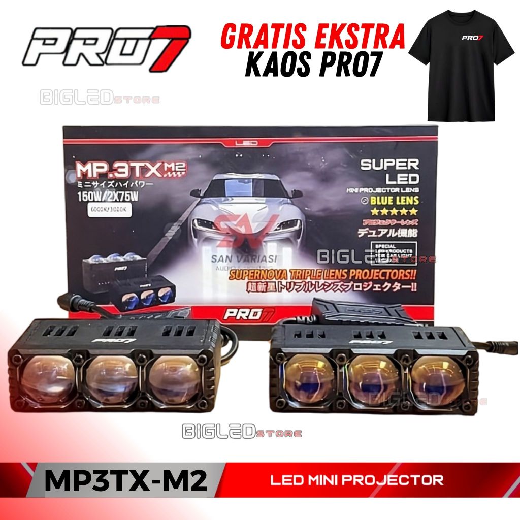 [GRATIS EXTRA KAOS] MINI PROJECTOR PROJIE 3 MATA LENSA PRO 7 PRO7 MP3TX MP3TX-M2 MP 3TX PREMIUM MARK