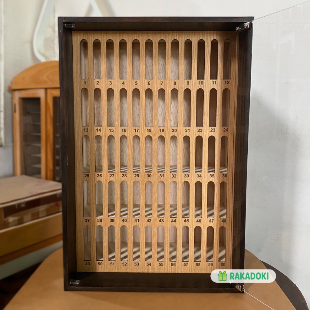 Rak Tempat HP 60 Slot Rak Penyimpanan HP Susun Kayu