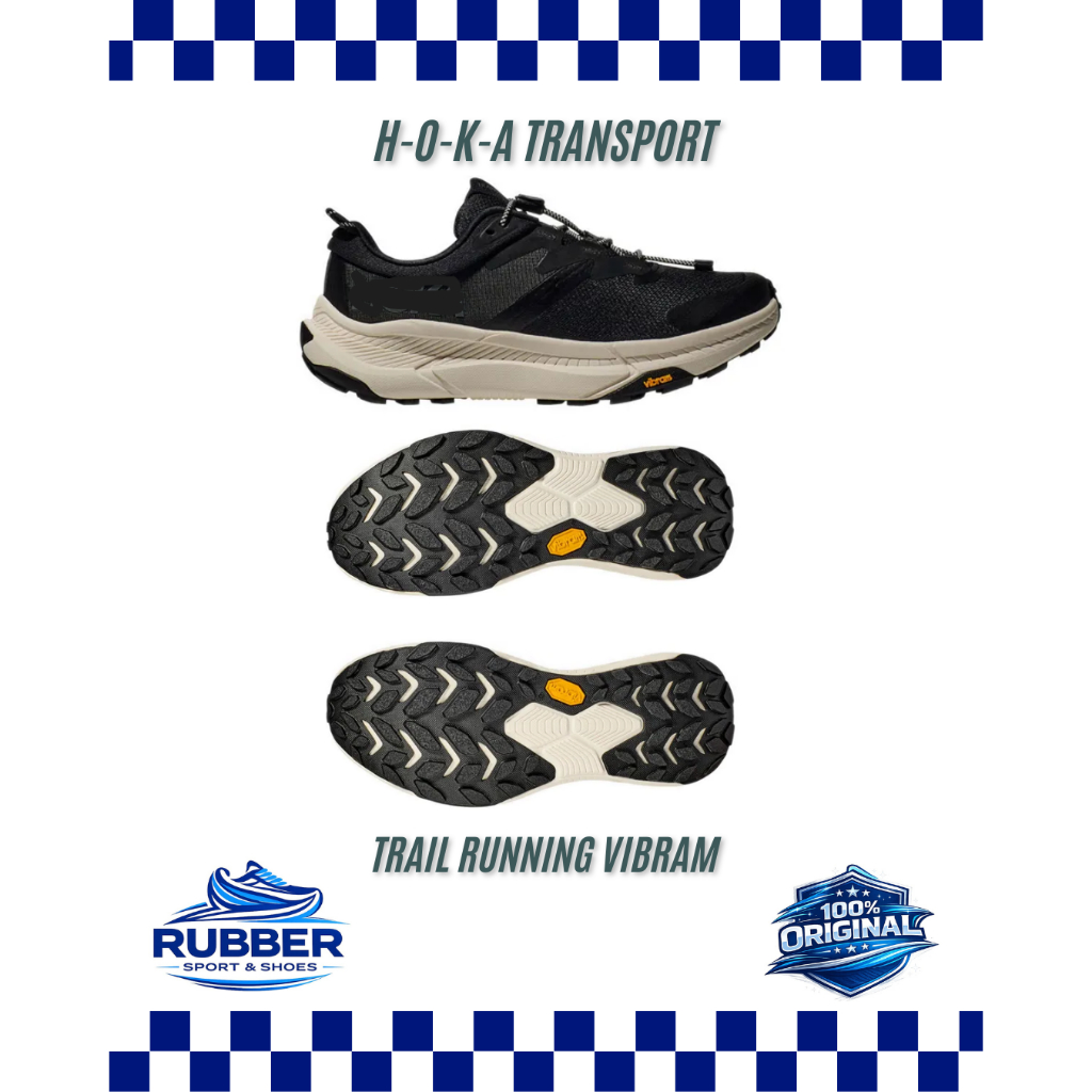 SEPATU TRAIL VIBRAM H0KA TRANSPORT RUNNING TRAIL OUTDOOR ORIGINAL SPORTSTATION