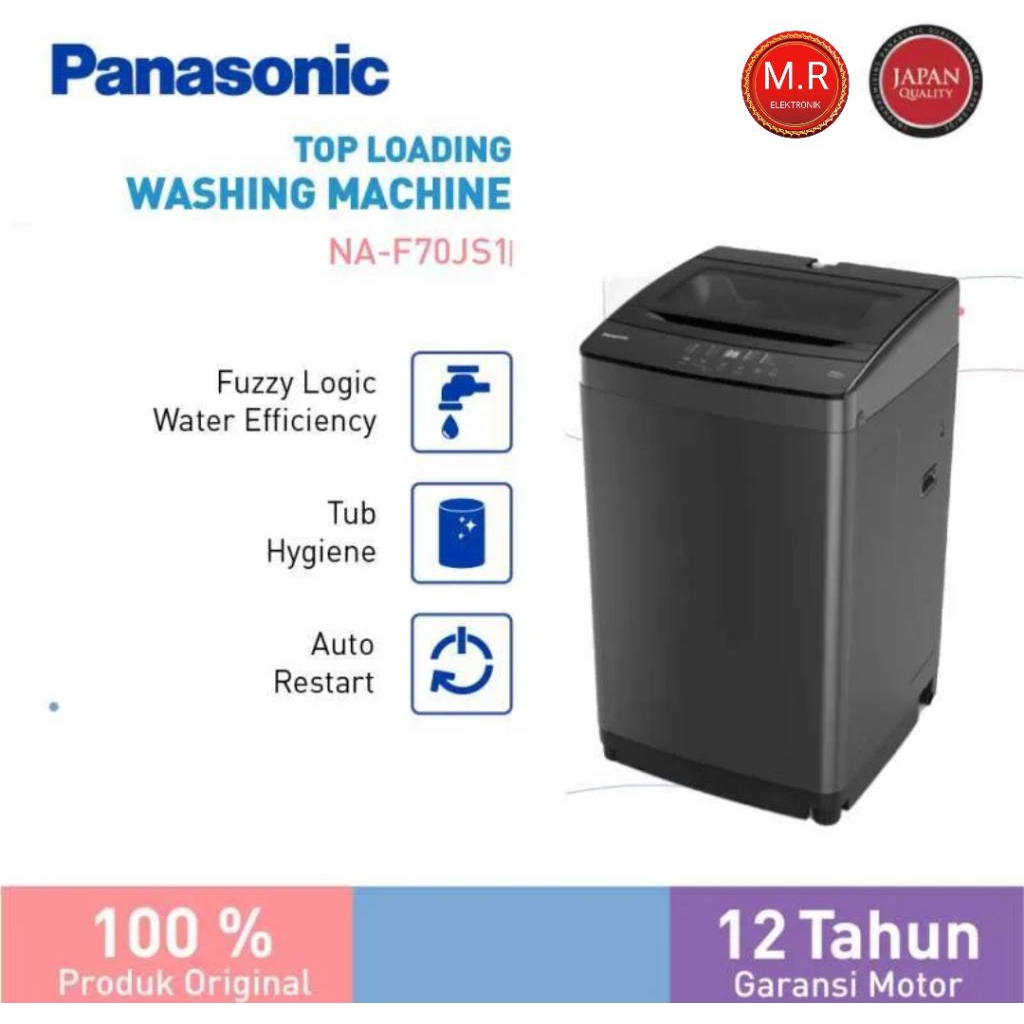 MESIN CUCI PANASONIC 7KG OTOMATIS NA-F70JZ1 GARANSI RESMI 12 TAHUN