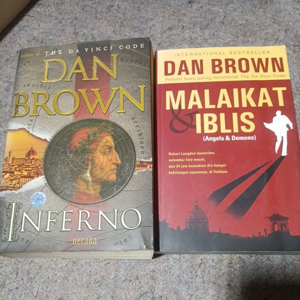 (PRELOVED) Buku Novel Dan Brown, inferno malaikat dan iblis