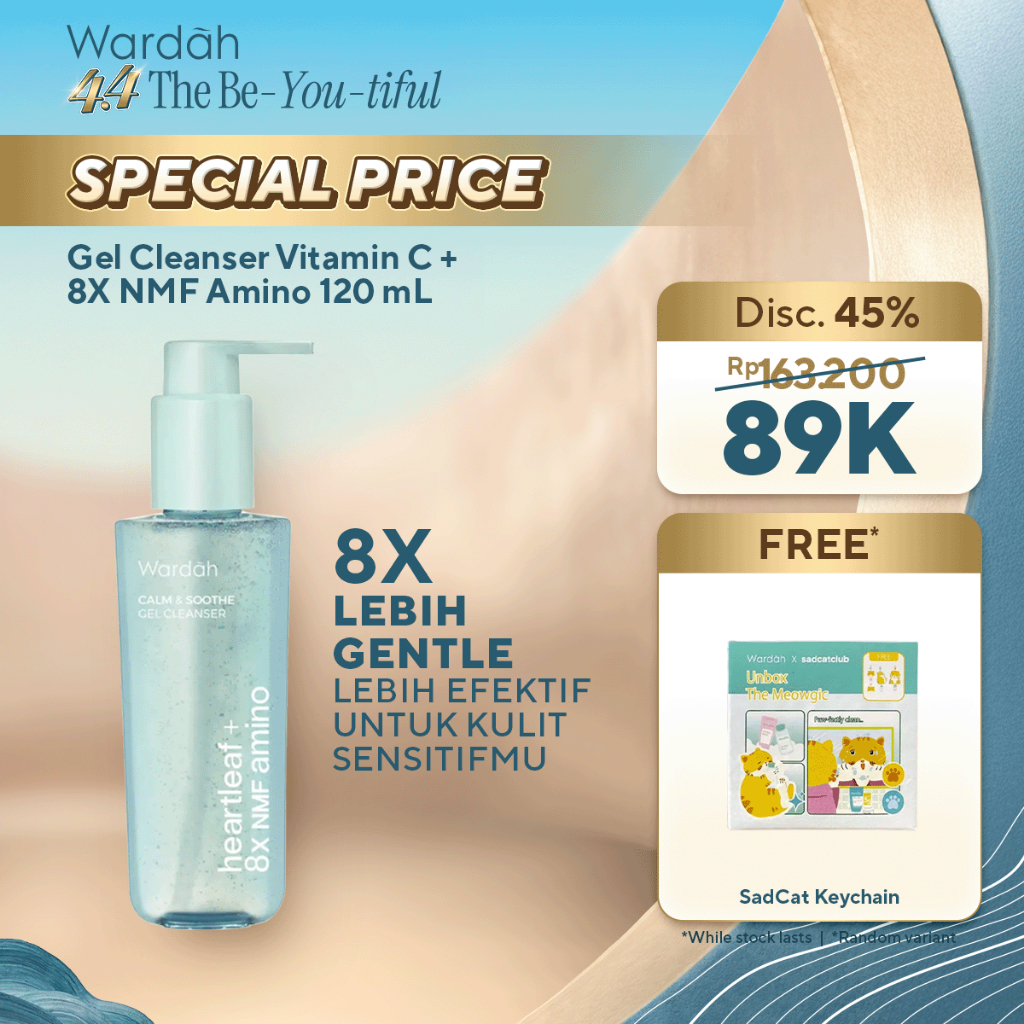 Wardah Gel Cleanser Heartleaf + 8X NMF Amino Calm & Soothe 120 ml - Sabun Cuci Muka Face Wash Gentle
