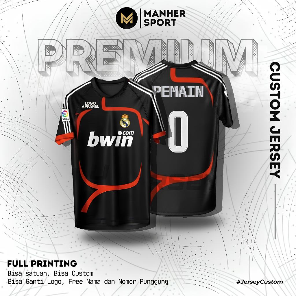 JERSEY KIPER REAL MADRID 2007 2008 HITAM FULL PRINTING PREMIUM