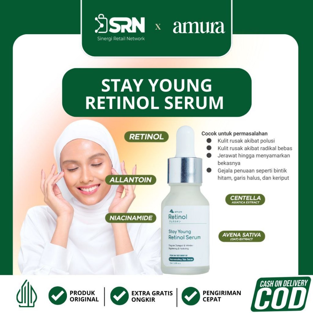 Amura Skincare Retinol Serum Pemutih Wajah Menghilangkan Flek Hitam Official