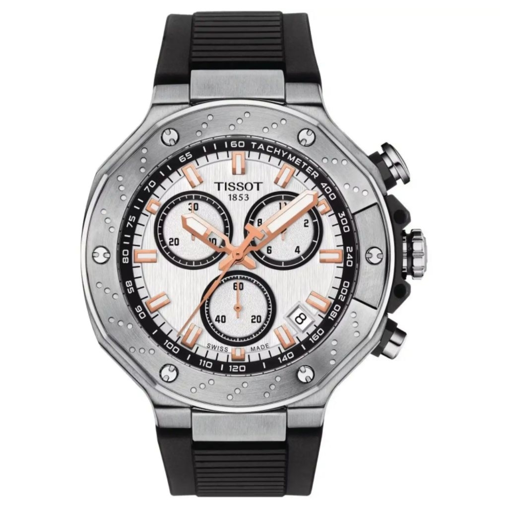 Original 100% Jam Tangan Pria Tissot T-Race Chronograph T141.417.17.011.00 Rubber Strap Swiss Made G