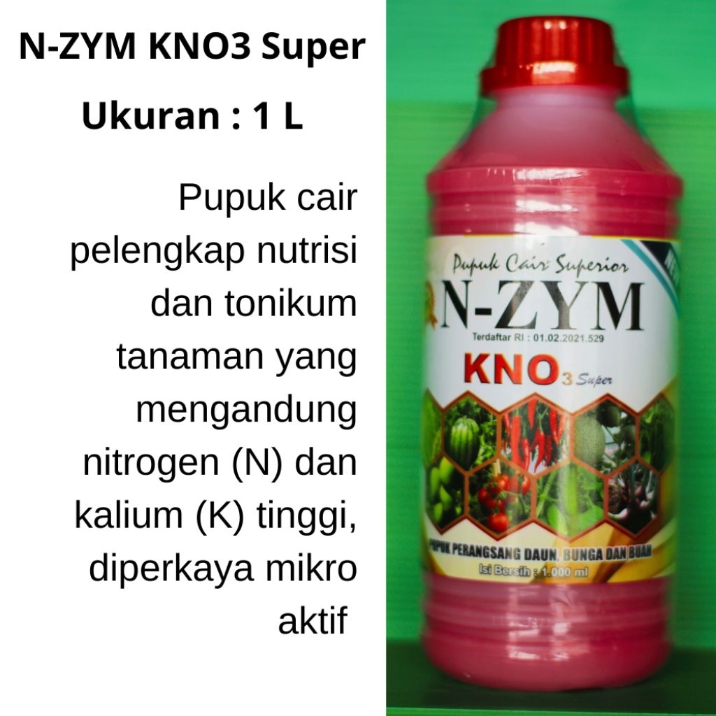 N-ZYM KNO3 Super | Pupuk cair mengandung nitrogen (N) dan kalium (K) tinggi - 1L