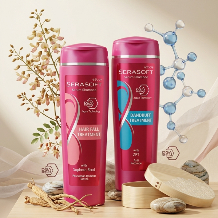 Serasoft Shampoo & Conditioner 170ml - Perawatan Rambut Rontok & Ketombe