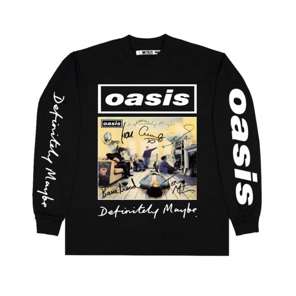 Metaphor Tshirt Longsleeve Oasis Maybe Vintage Kaos lengan Panjang Hitam