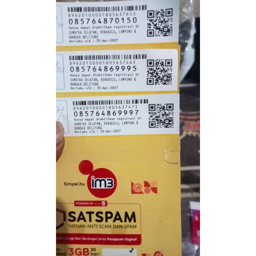 Kartu Perdana Indosat IM3 5k - Pulsa Gratis, sudah Terdaftar, Siap Pakai