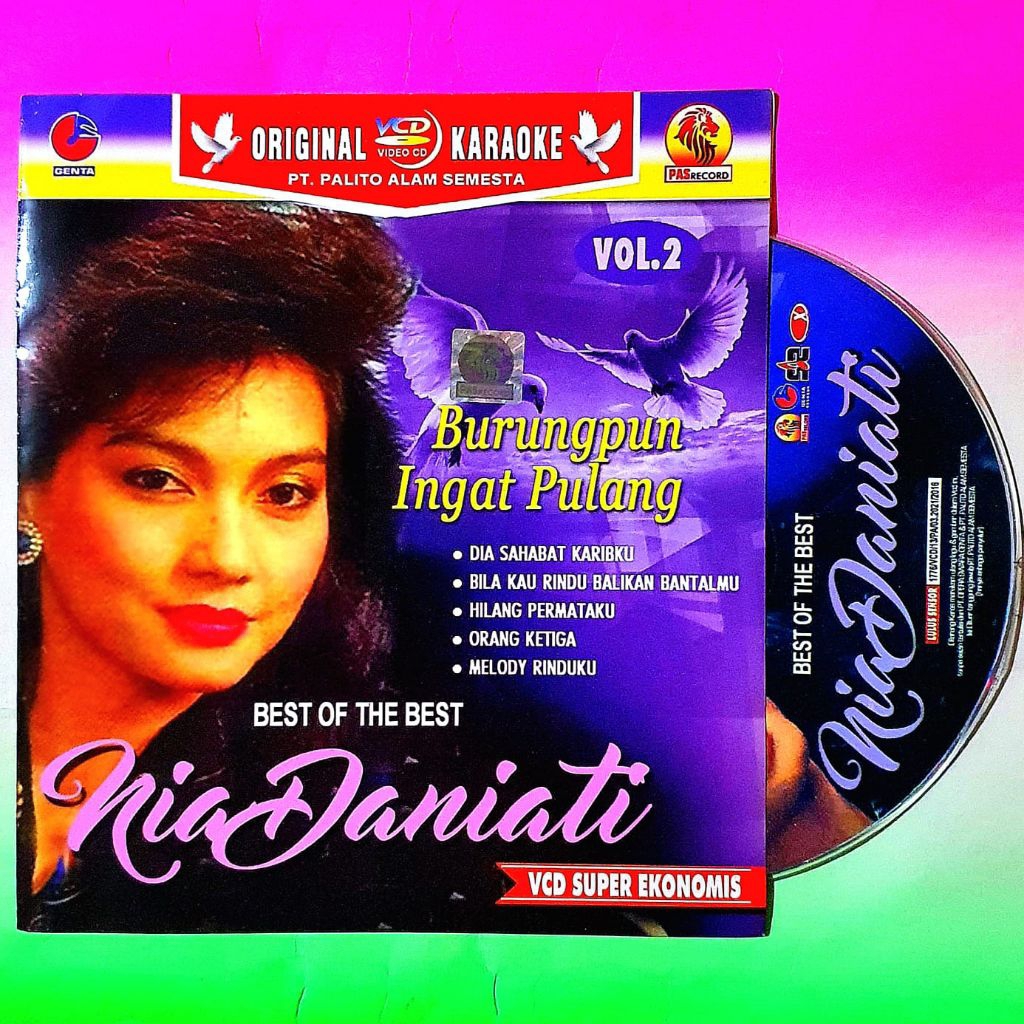VCD LAGU POP KARAOKE NIA DANIATY - VCD LAGU KAROKE POO KENANGAN NOSTALGIA - VCD MUSIK LAGU POP WANIT
